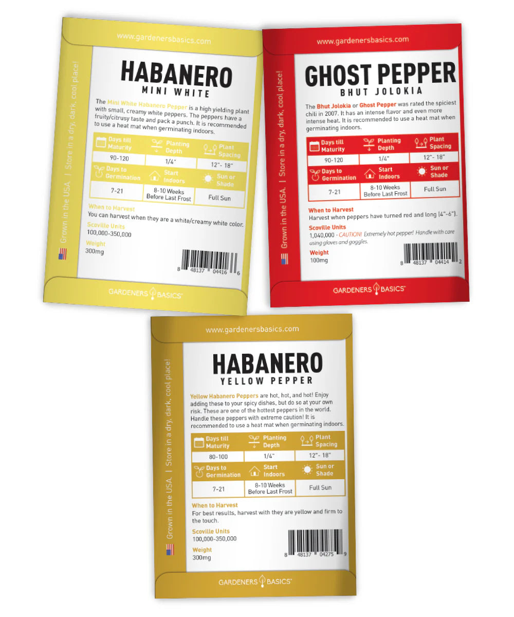 5 Pack Hot Pepper Seeds – Grow Super Spicy Chili Peppers at Home
