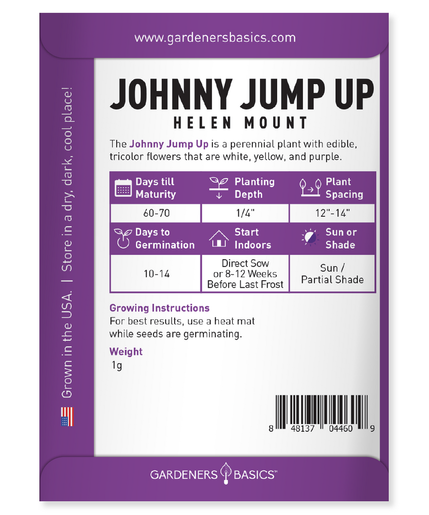 Brighten Your Garden with Tri-Colored Helen Mount Johnny Jump Up Seeds