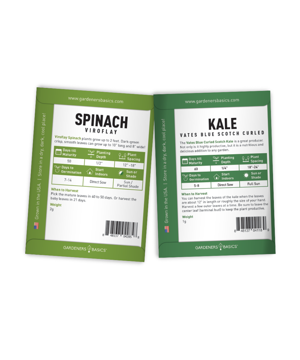 Grow Your Own Greens with Our Individual Packets 5 Variety Pack