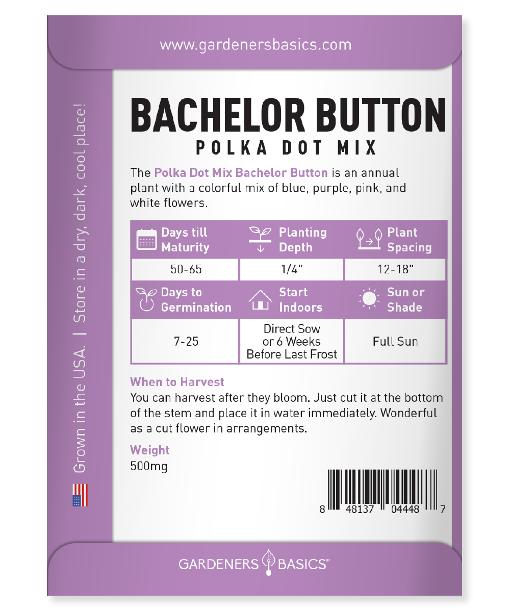 Bring Your Garden to Life with Bachelor's Button Polka Dot Mix