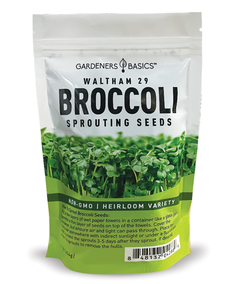 Gardeners Basics 1 lb Waltham 29 broccoli seeds for sprouting and microgreens