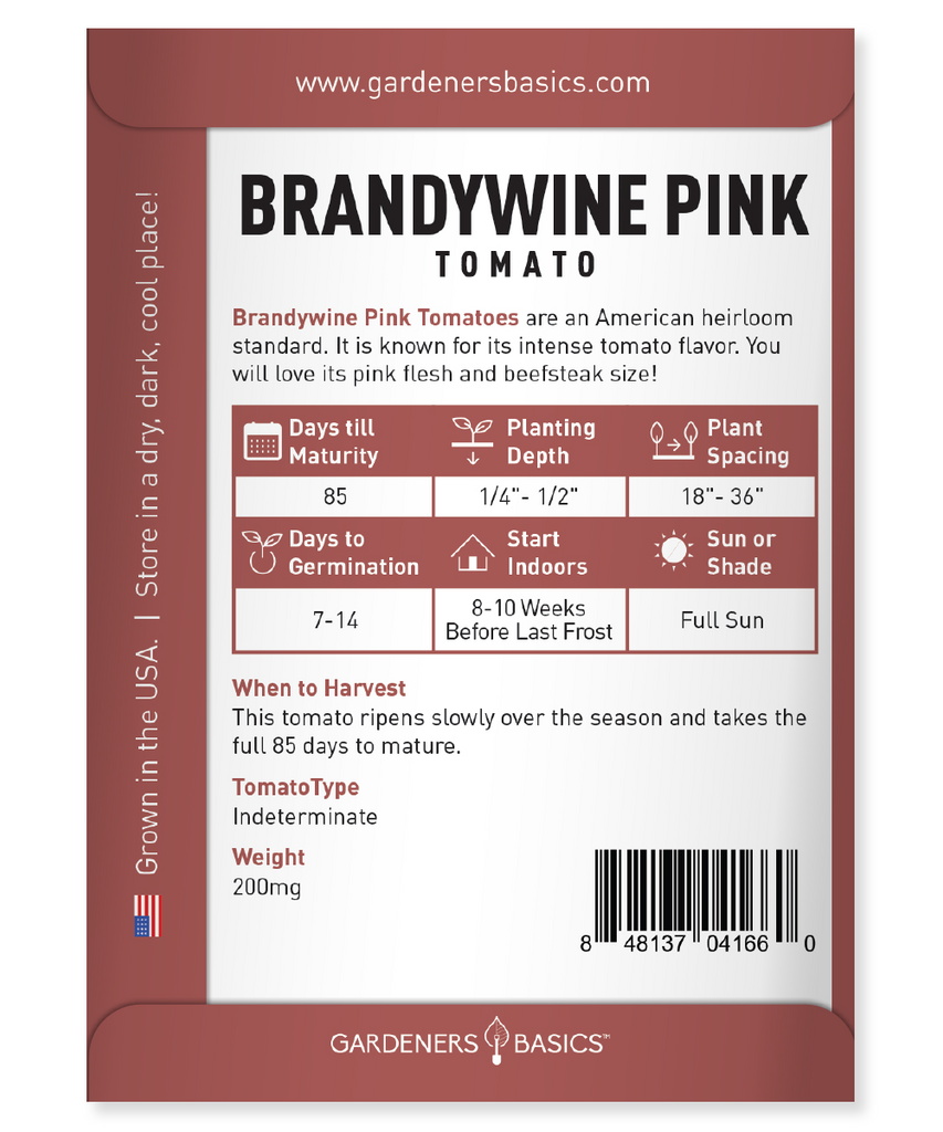 Brandywine Pink Tomato Seeds For Planting Heirloom Non-GMO Seeds Home Vegetable Garden