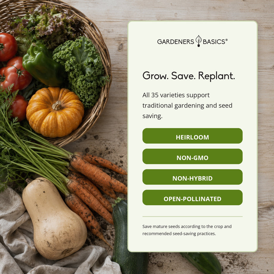 Survival Vegetable Seeds Garden Kit Over 16,000 Seeds Non-GMO and Heirloom