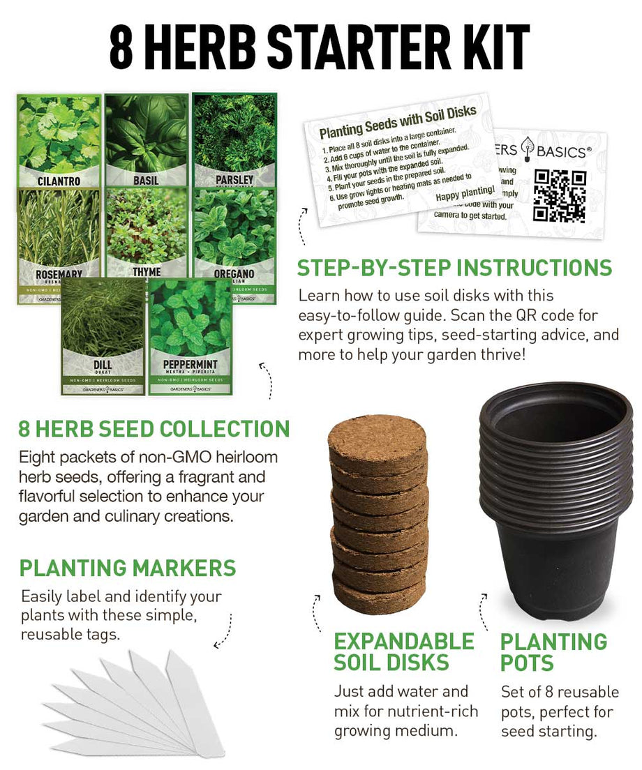 planting herb seeds for beginners 8 Herb Seed Starter Kit – Grow Basil, Cilantro, Rosemary, Thyme & More –  Gardeners Basics