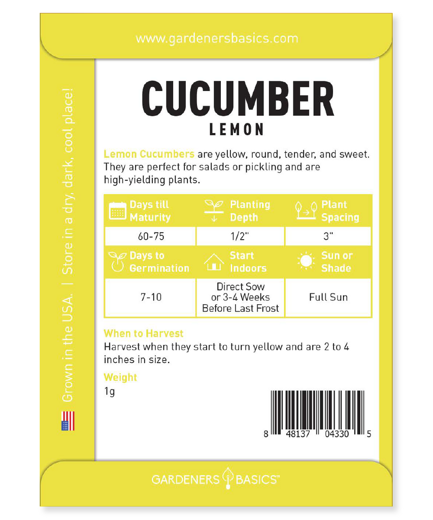 Lemon Cucumber Seeds for Planting - Create a Gorgeous, Productive Vegetable Garden