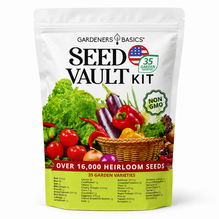 Survival Seed Vault Kit - 35 Heirloom Non-GMO Vegetable Seeds for Planting
