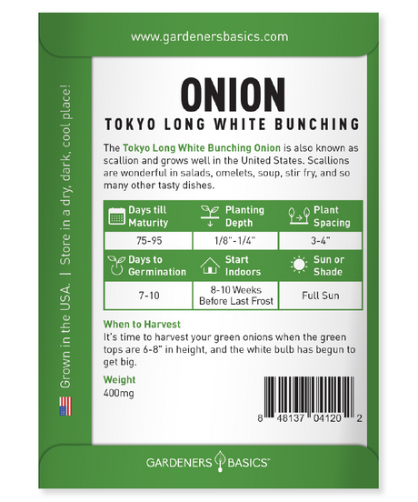 Grow Fresh Green Onions at Home – Tokyo Long White Bunching Onion Seeds