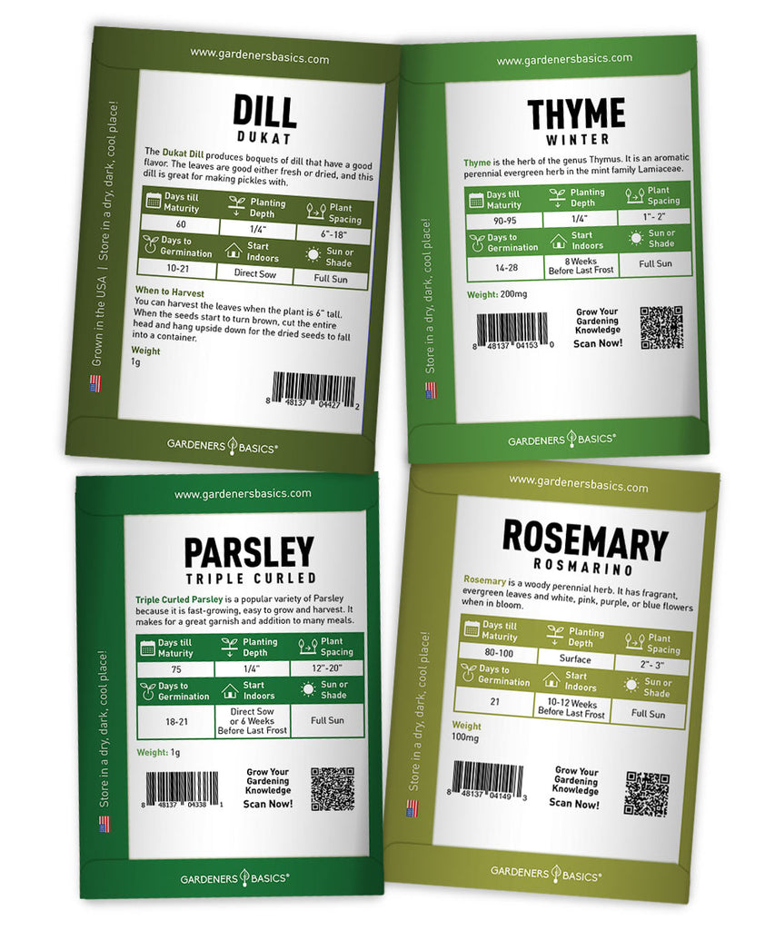 Herb Gardening Kit – 8 Popular Herbs for Windowsill or Outdoor Growing