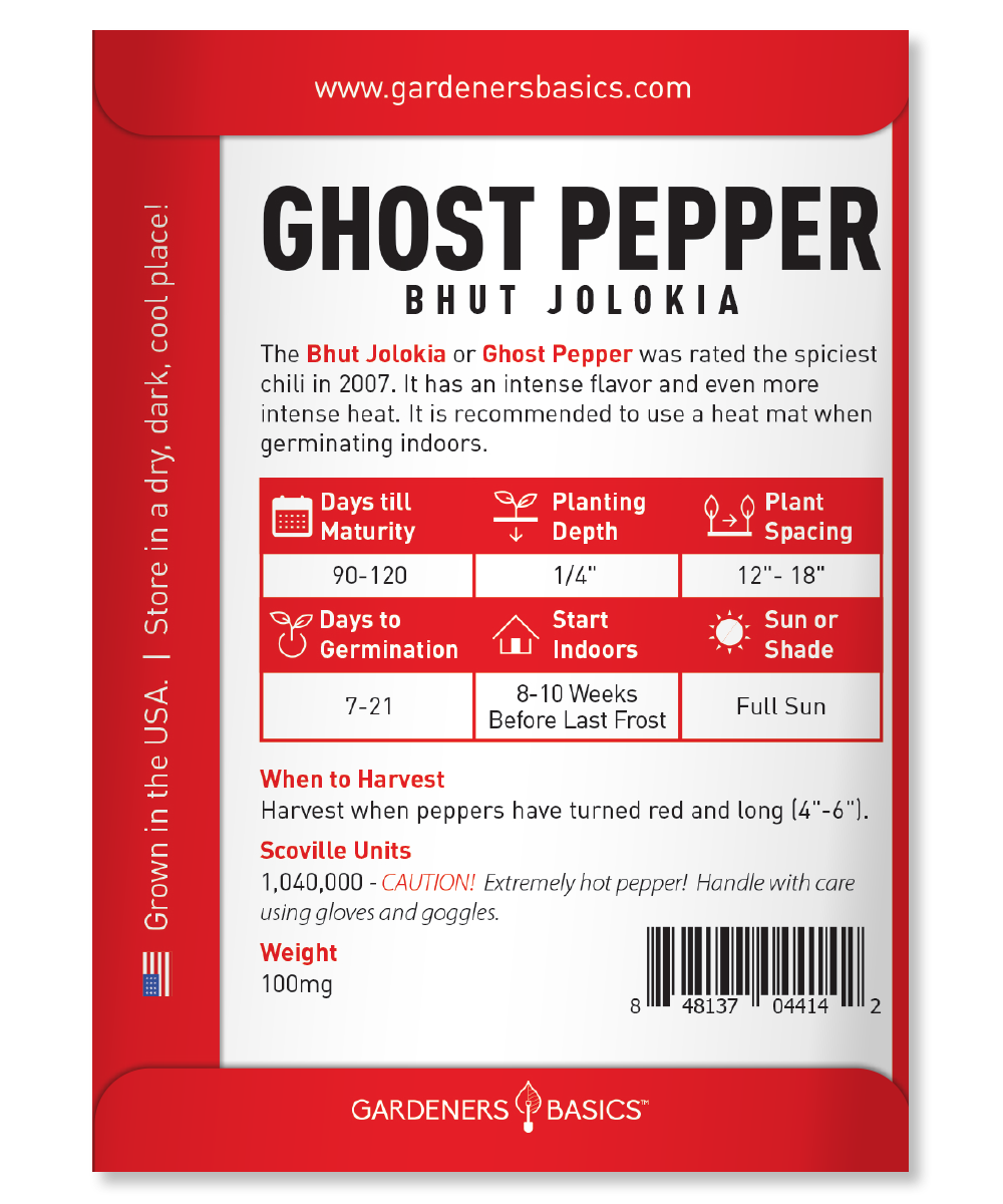 Super Hot Ghost Pepper Seeds – All-in-One Starter Kit for Home Gardeners