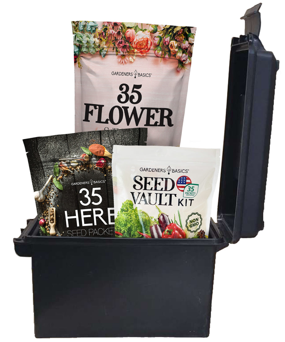 vegetable and flower seeds online 105-Variety Heirloom Gardening Seeds Kit – Herbs, Veggies, Flowers – Gardeners Basics