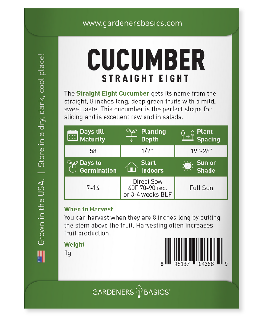 Easy-to-Grow Straight Eight Cucumber Seeds for Gardeners of All Levels
