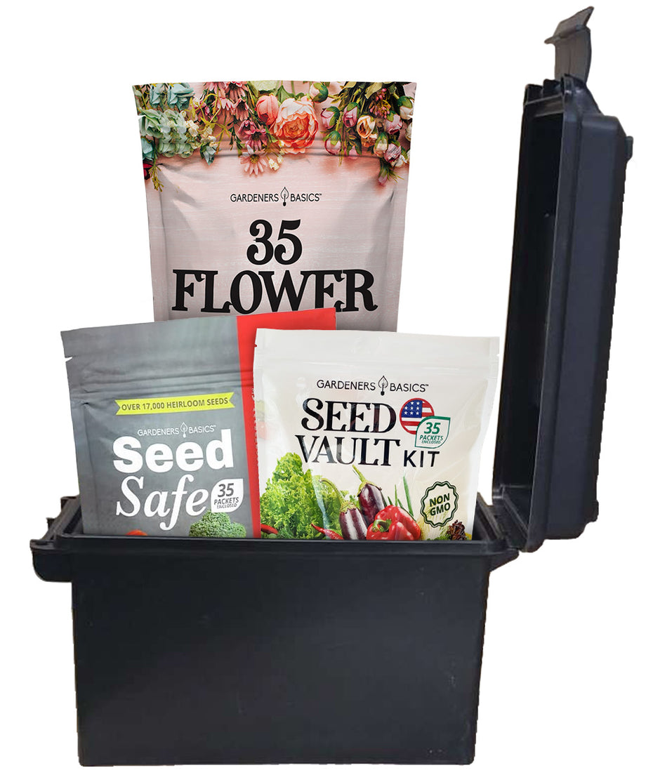 flower and vegetable seed packets Homesteader's Essentials Seed Kit: 105 Heirloom Seed Varieties – Gardeners  Basics