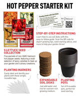5 Hot Pepper Seed Pack – Grow Bhut Jolokia, Red, Yellow, & Orange Habaneros