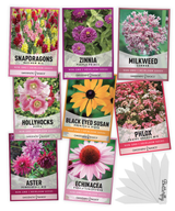 Gardeners Basics Butterfly Garden collection with 8 flower seed packets and plant markers