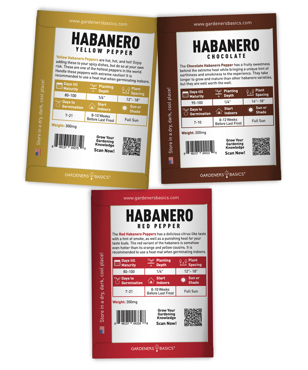hot pepper seeds habanero orange red yellow chocolate white