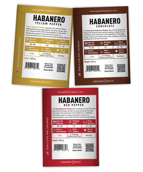 hot pepper seeds habanero orange red yellow chocolate white