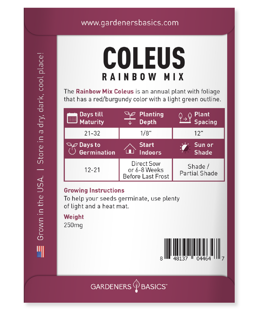 Coleus Rainbow Mix: Easy-to-Grow, Colorful Perennial for Shade
