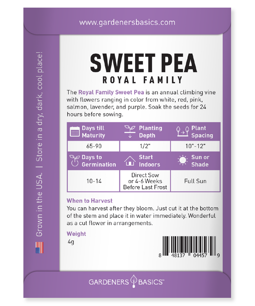 Heat-Resistant Sweet Pea Royal Family Mix - Perfect for Every Climate