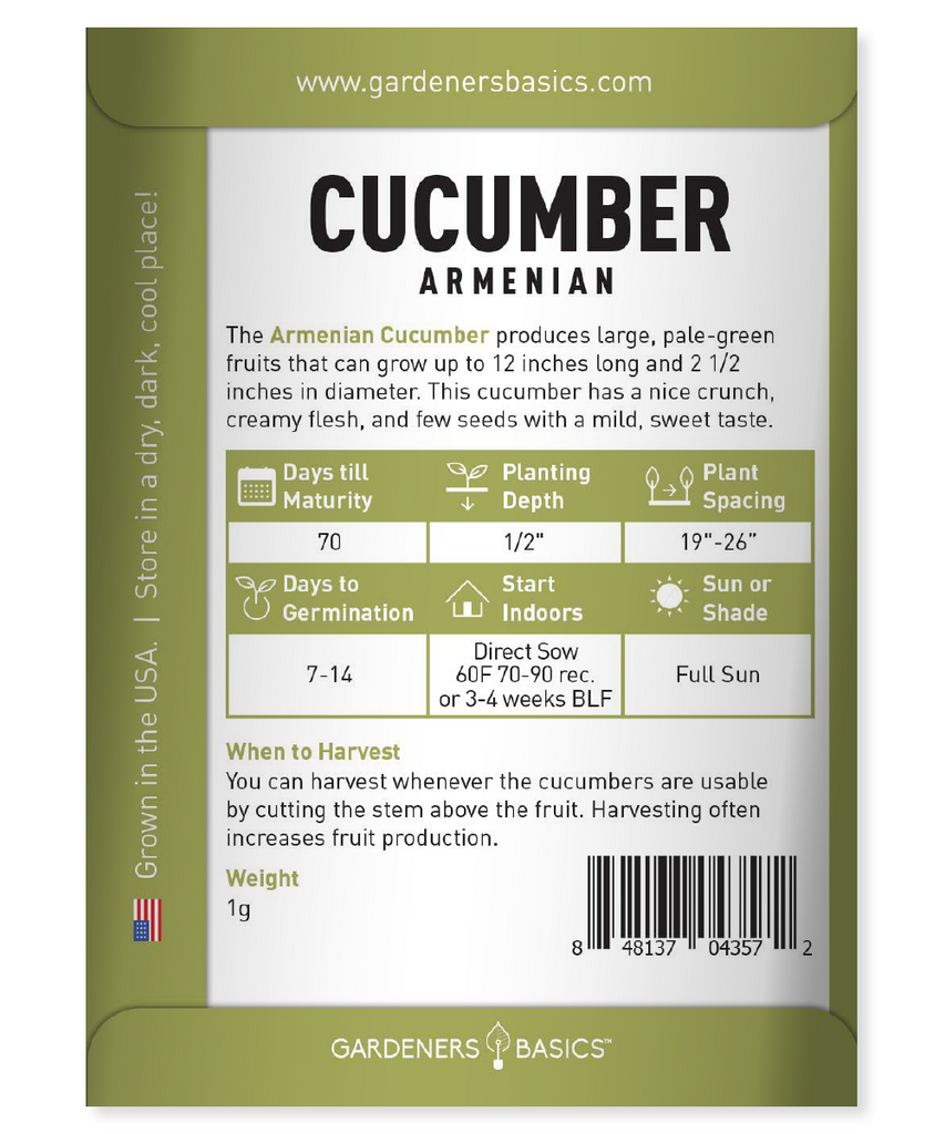 Premium Armenian Cucumber Seeds: Grow Delicious & Nutrient-Rich Cucumbers