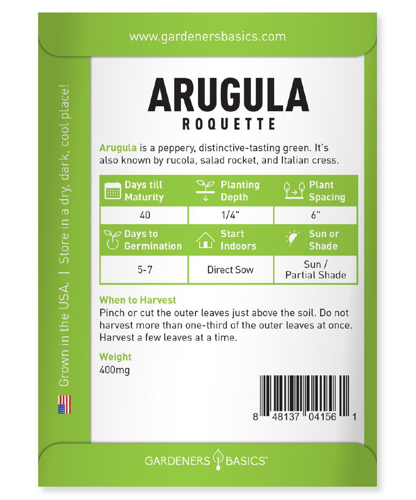 Roquette Arugula Seeds For Planting Non-GMO Seeds Home Vegetable Garden