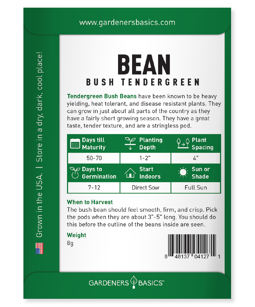 Bush Tendergreen Bean Seeds For Planting Non-GMO Seeds Home Vegetable Garden