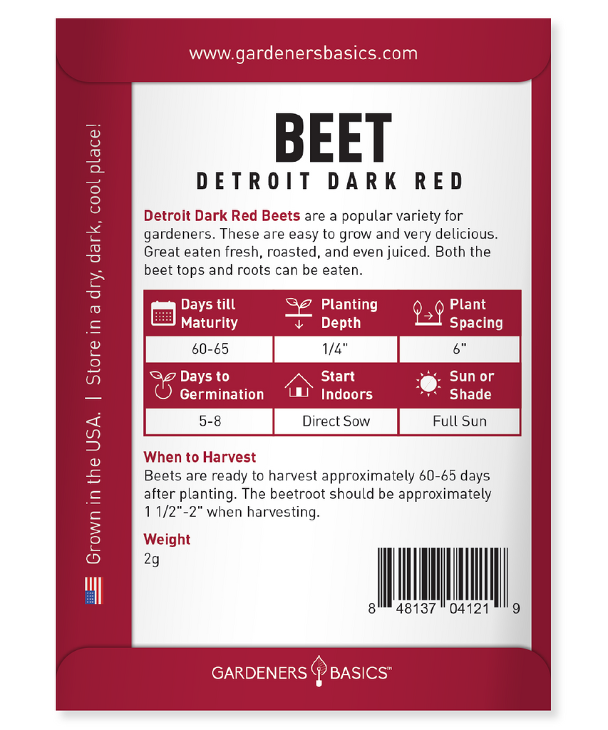 Detroit Dark Red Beet Seeds For Planting Non-GMO Seeds Home Vegetable Garden