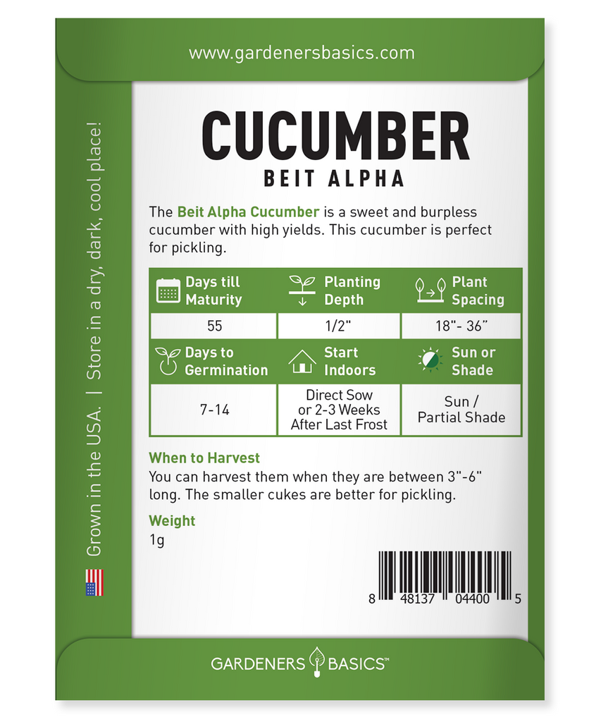 Beit Alpha Cucumber Seeds: Grow Your Own Delicious, Crunchy Cucumbers