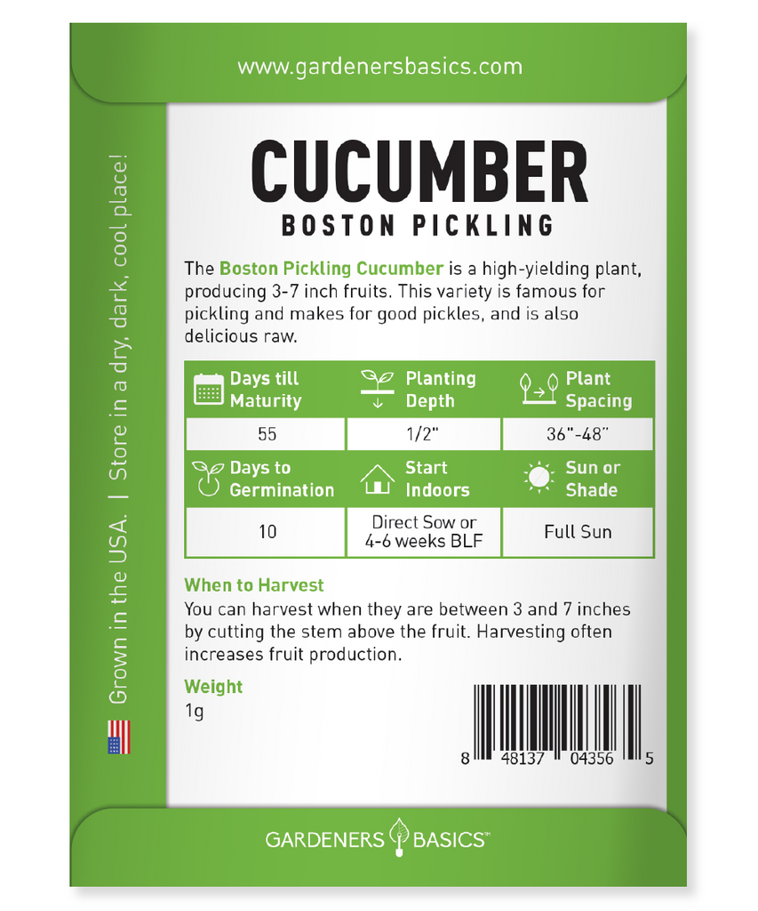 Premium Boston Pickling Cucumber Seeds: Grow the Perfect Pickle at Home