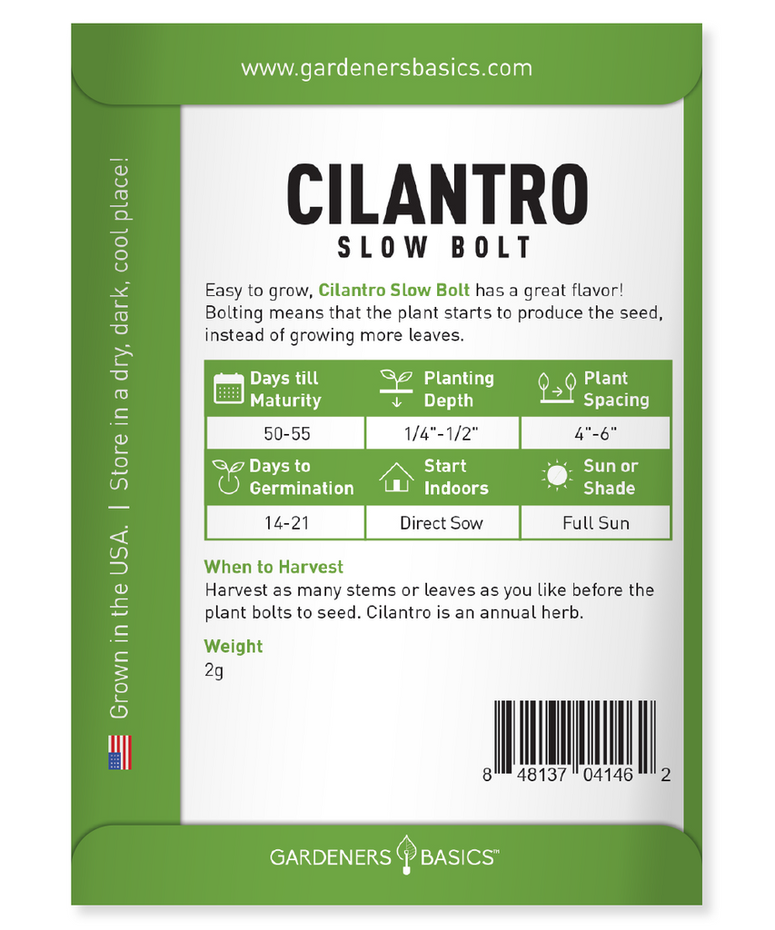 Slow Bolt Cilantro Seeds For Planting Non-GMO Herb Seeds Home Herb Garden