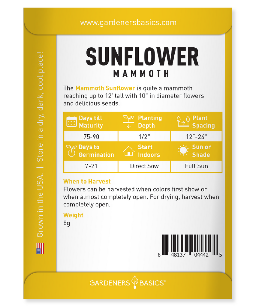 Sow, Grow, Harvest: Mammoth Sunflower Seeds for Gorgeous Gardens