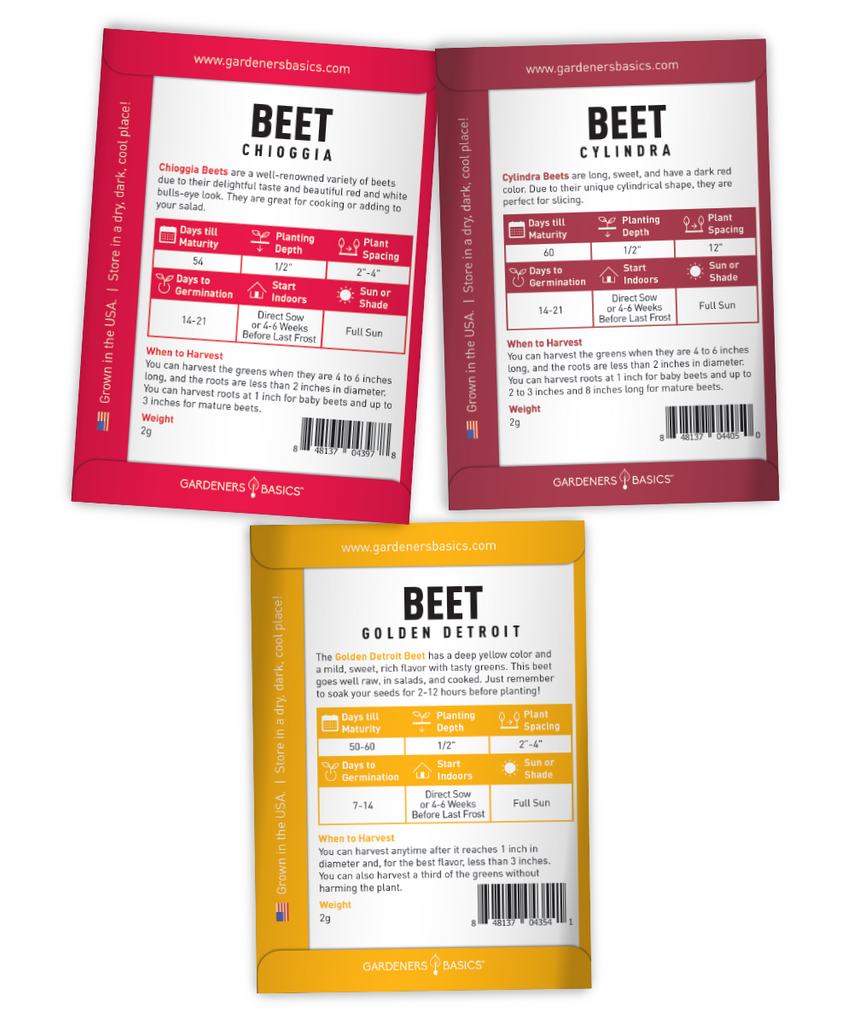 Gardeners Basics' 5 Variety Pack of Beet Seeds - A Perfect Addition to Your Home Garden
