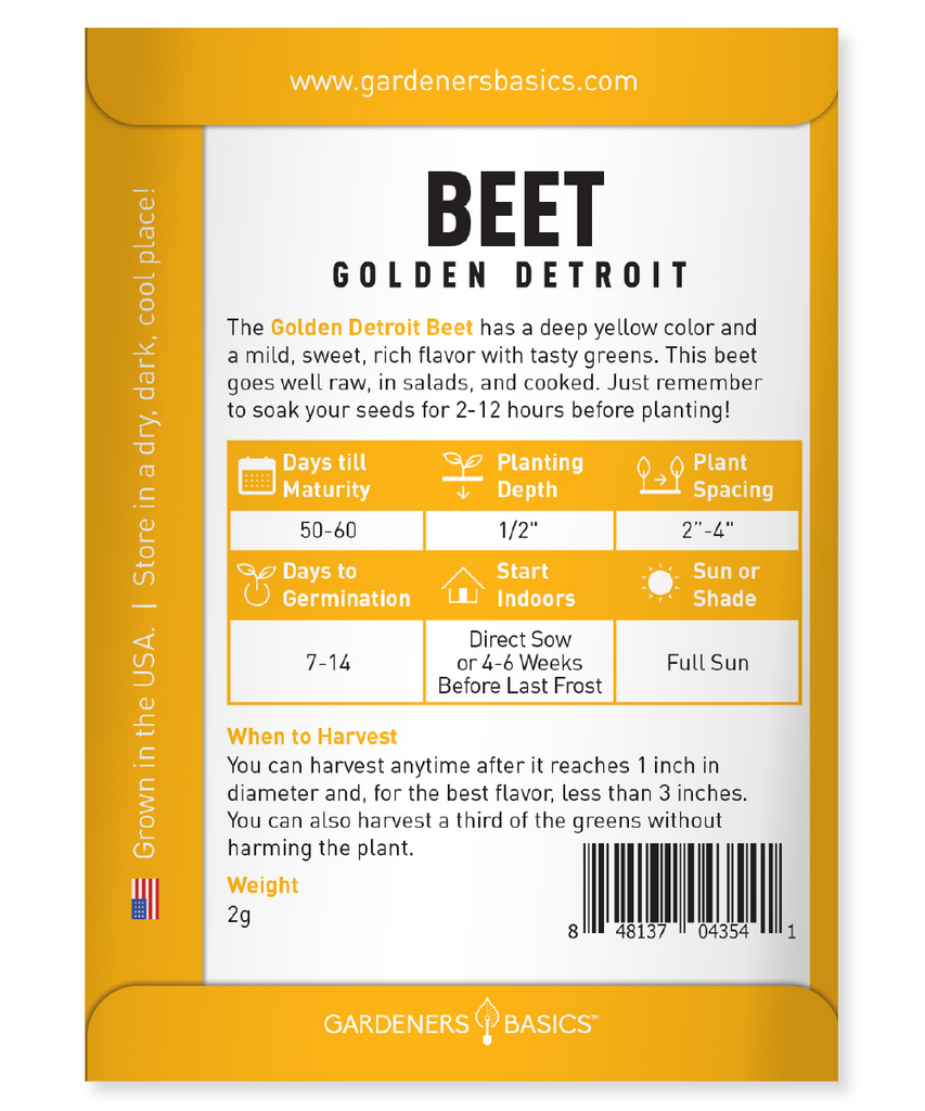 Golden Detroit Beet Seeds: Perfect for Garden-to-Table Meals