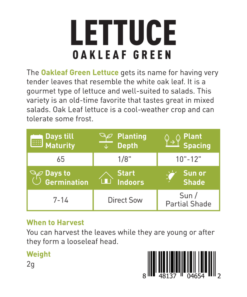 Heirloom Green Oakleaf Lettuce Seeds: Taste the Difference