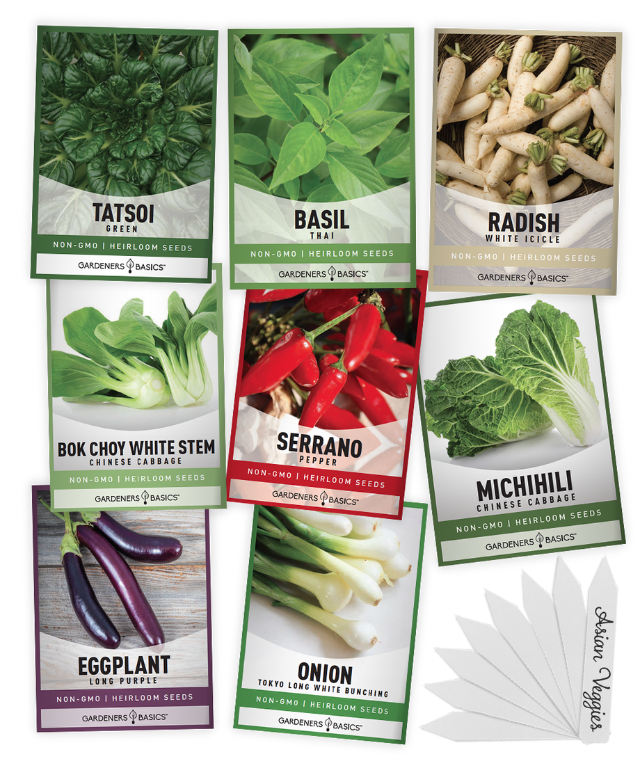 Grow Authentic Asian Vegetables: 8 Heirloom Seeds Variety Pack