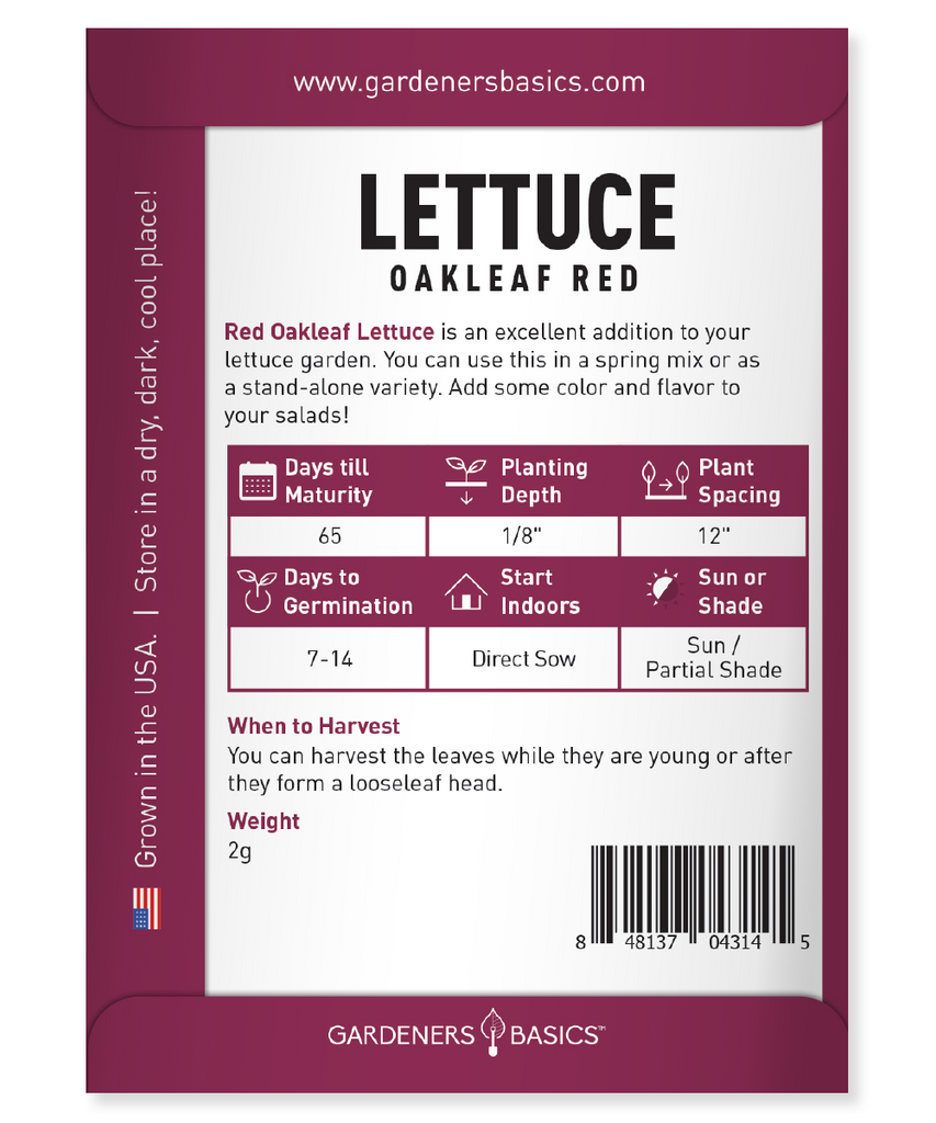 Heat-Tolerant Red Oakleaf Lettuce Seeds – Extend Your Growing Season
