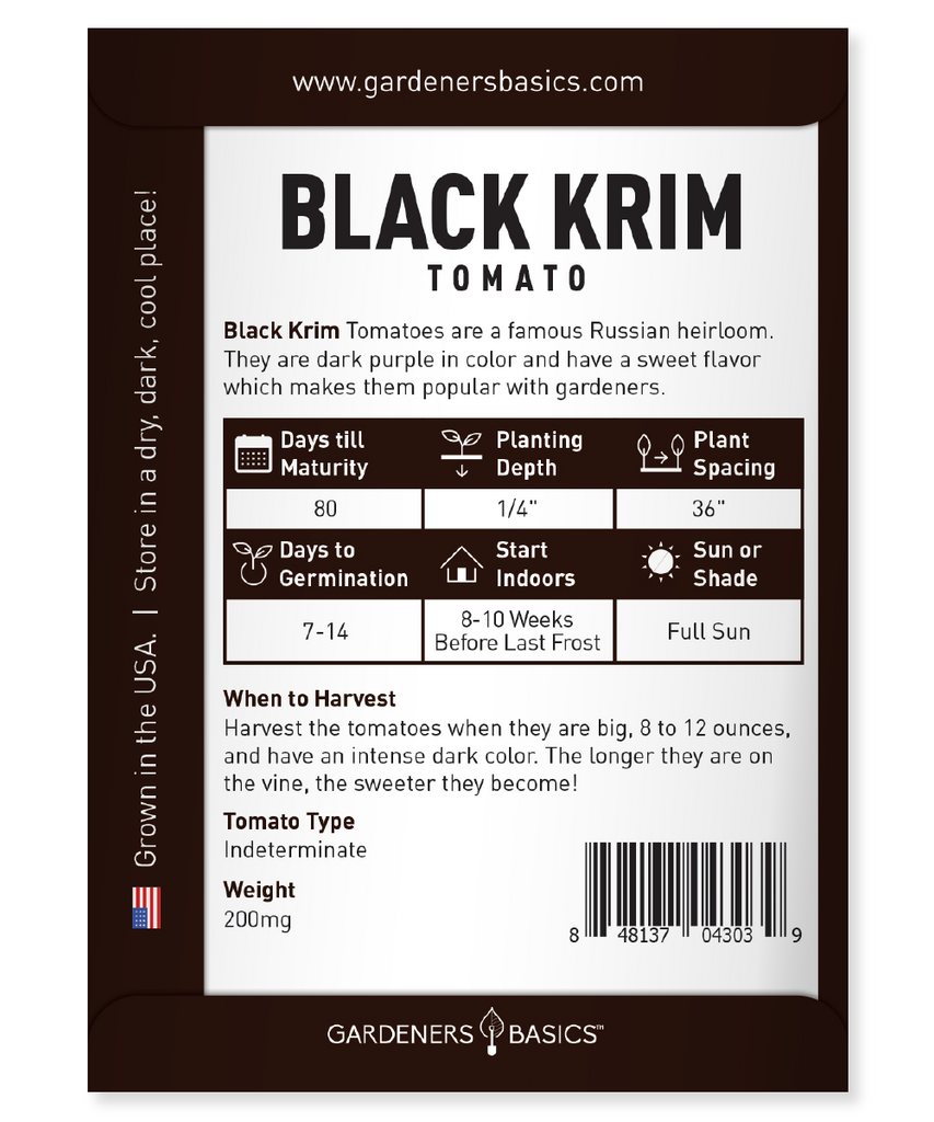 Organic Black Krim Seeds - Grow Tomatoes with a Unique and Bold Flavor