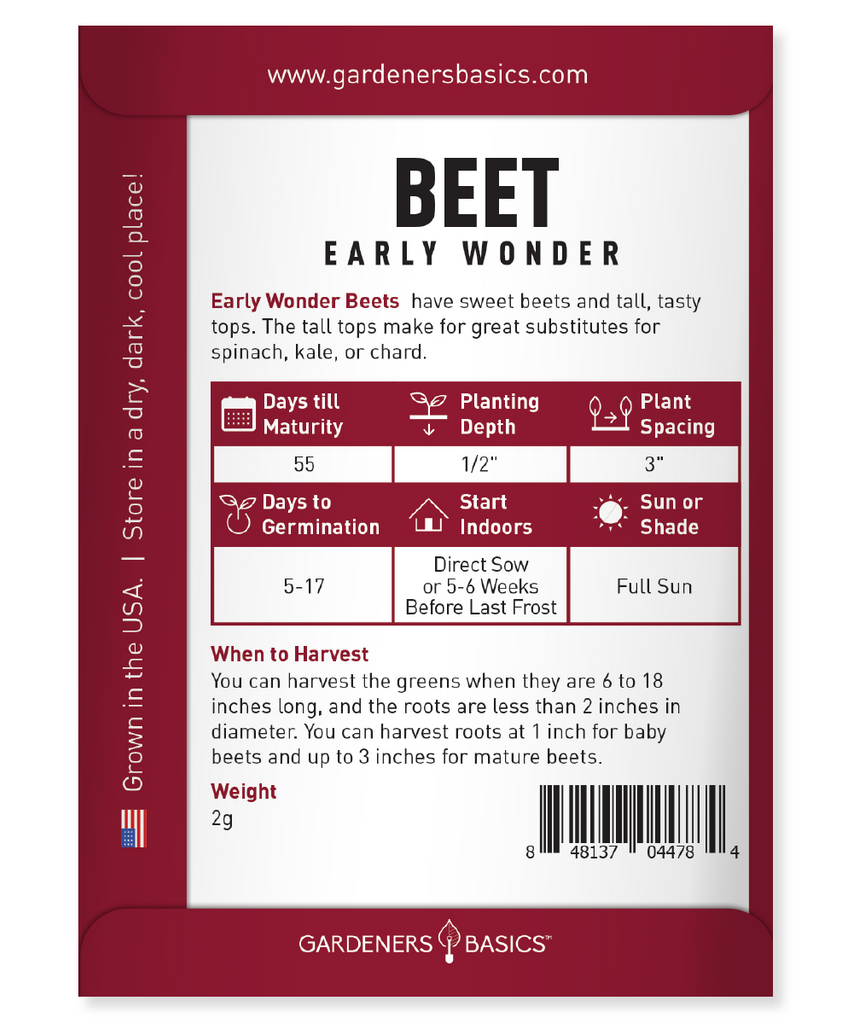 Exceptional Flavor and Nutrition: Early Wonder Beet Seeds for Planting