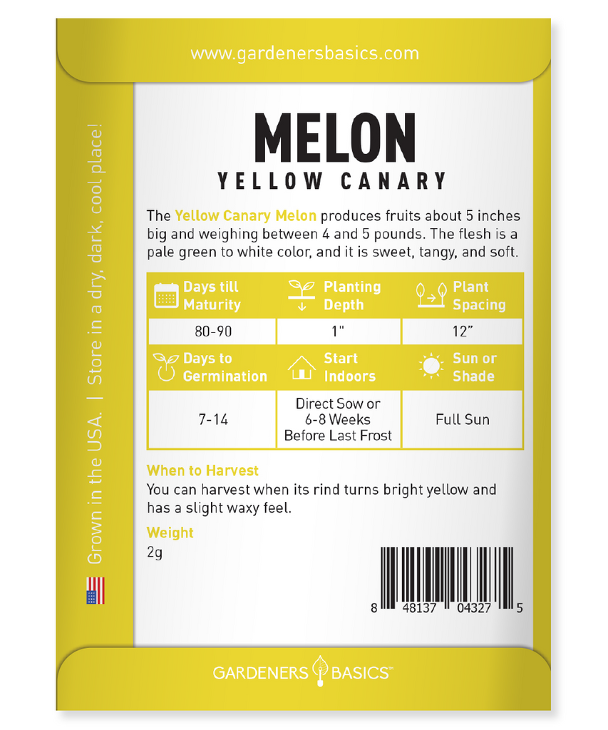 Easy-to-Grow Yellow Canary Melon Seeds - Ideal for Gardeners of All Skill Levels