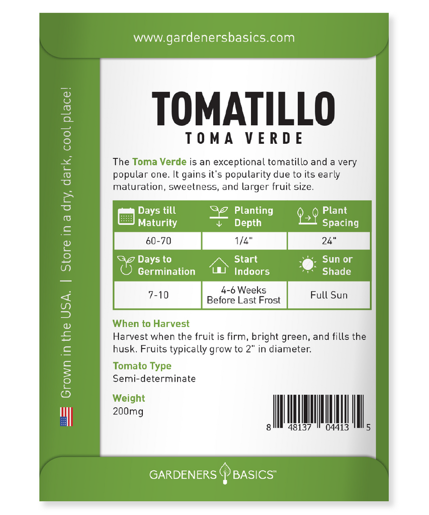 Easy-to-Grow Toma Verde Tomatillo Seeds - Tangy Flavor for Your Dishes