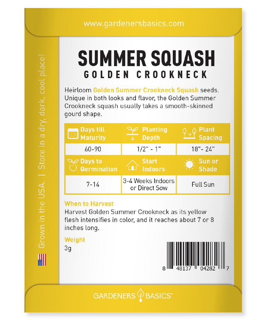 High Germination Rate Golden Crookneck Squash Seeds for Success