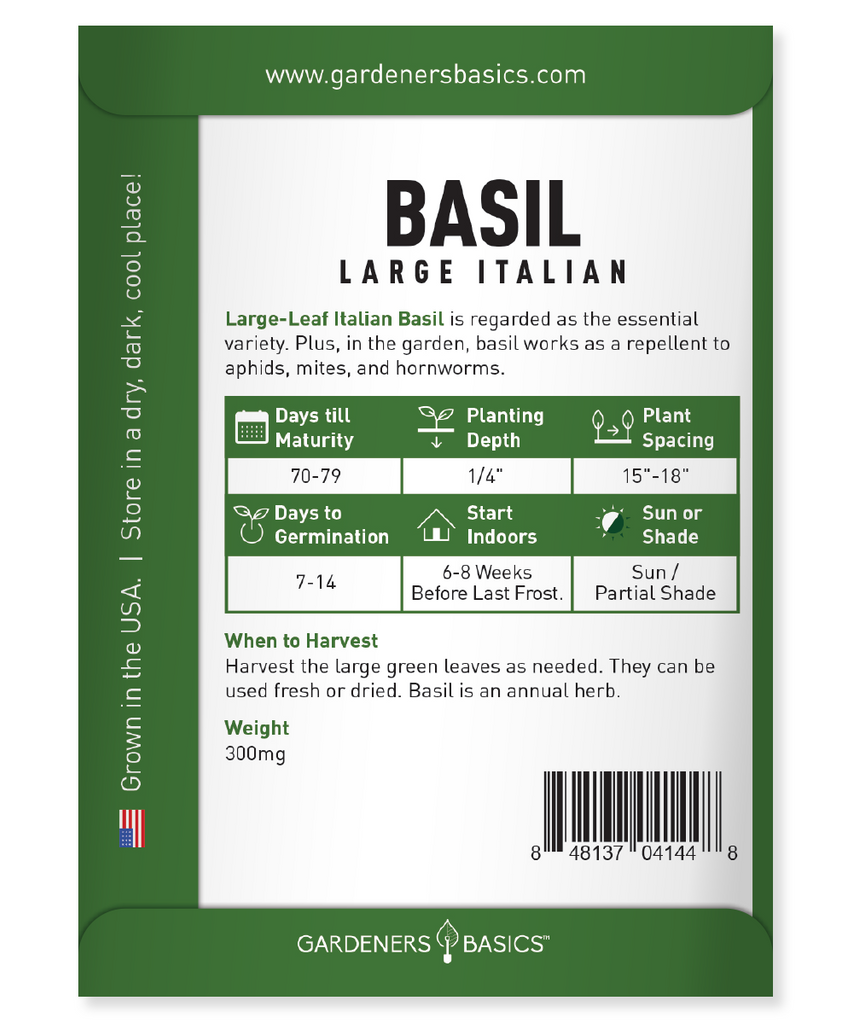Easy-to-Grow Italian Large Leaf Basil Seeds - Add Flavor to Your Home Garden