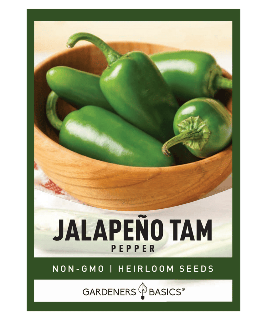 Jalapeño Tam seeds Jalapeño seeds for planting Homegrown jalapeño peppers Mildly hot peppers Non-GMO jalapeño seeds Open-pollinated seeds Container gardening Raised bed gardening Heat-tolerant peppers Disease-resistant peppers Scoville Heat Units (SHU) Spice garden Culinary garden Sustainable packaging Eco-friendly gardening Attract pollinators Jalapeño Tam variety Grow your own peppers Fresh produce gardening Vegetable seeds
