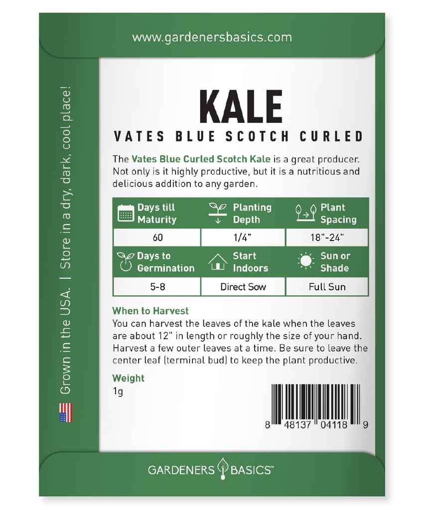 Vates Blue Scotch Curled Kale Seeds For Planting Non-GMO Lettuce Seeds Home Vegetable Garden