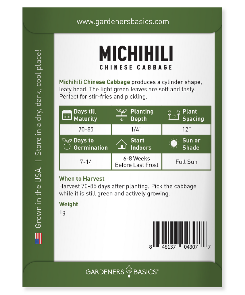 Grow Flavorful Michihili Chinese Cabbage with Our Top-Quality Seeds