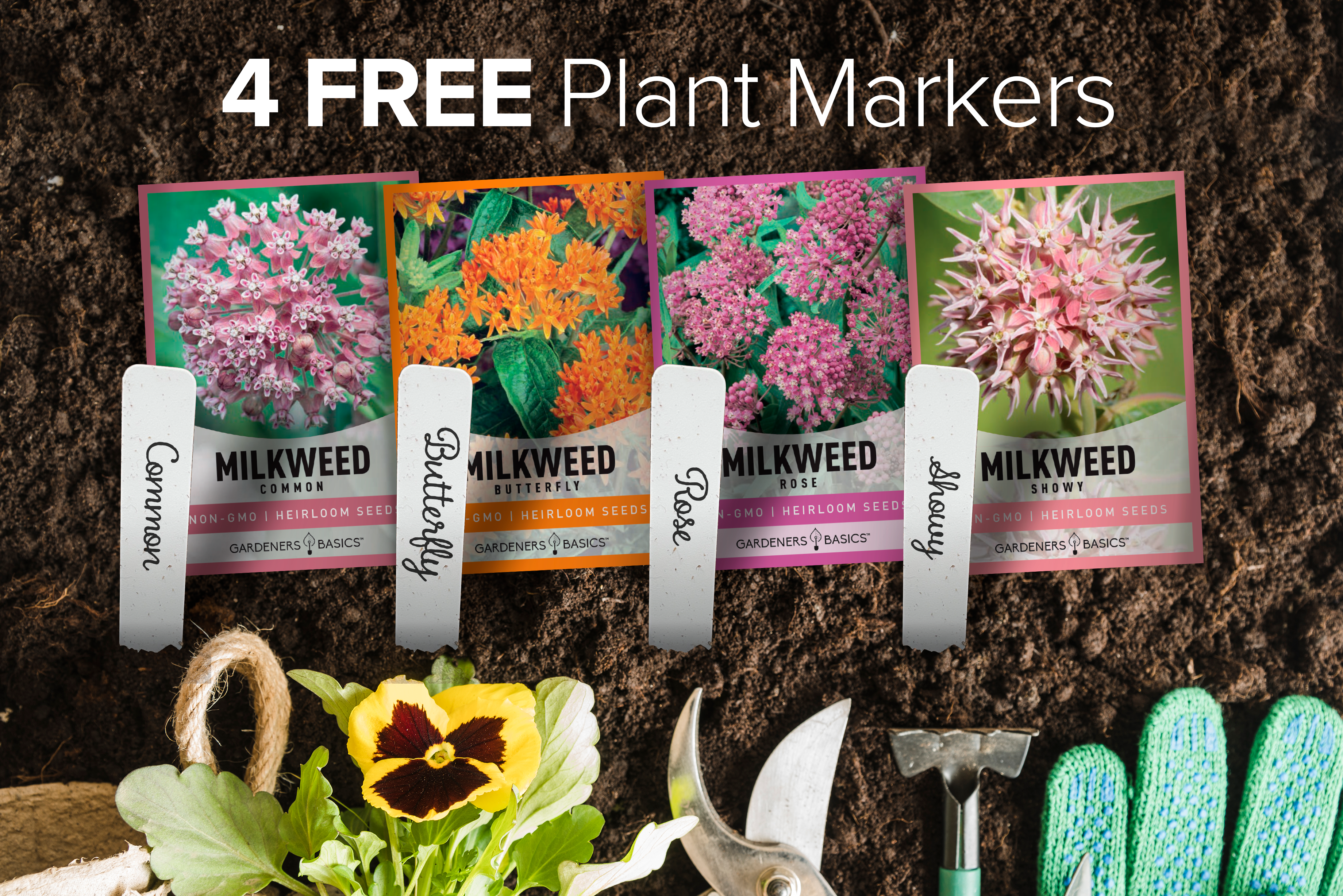 free butterfly garden seeds Milkweed Seed Assortment For Monarch Butterflies