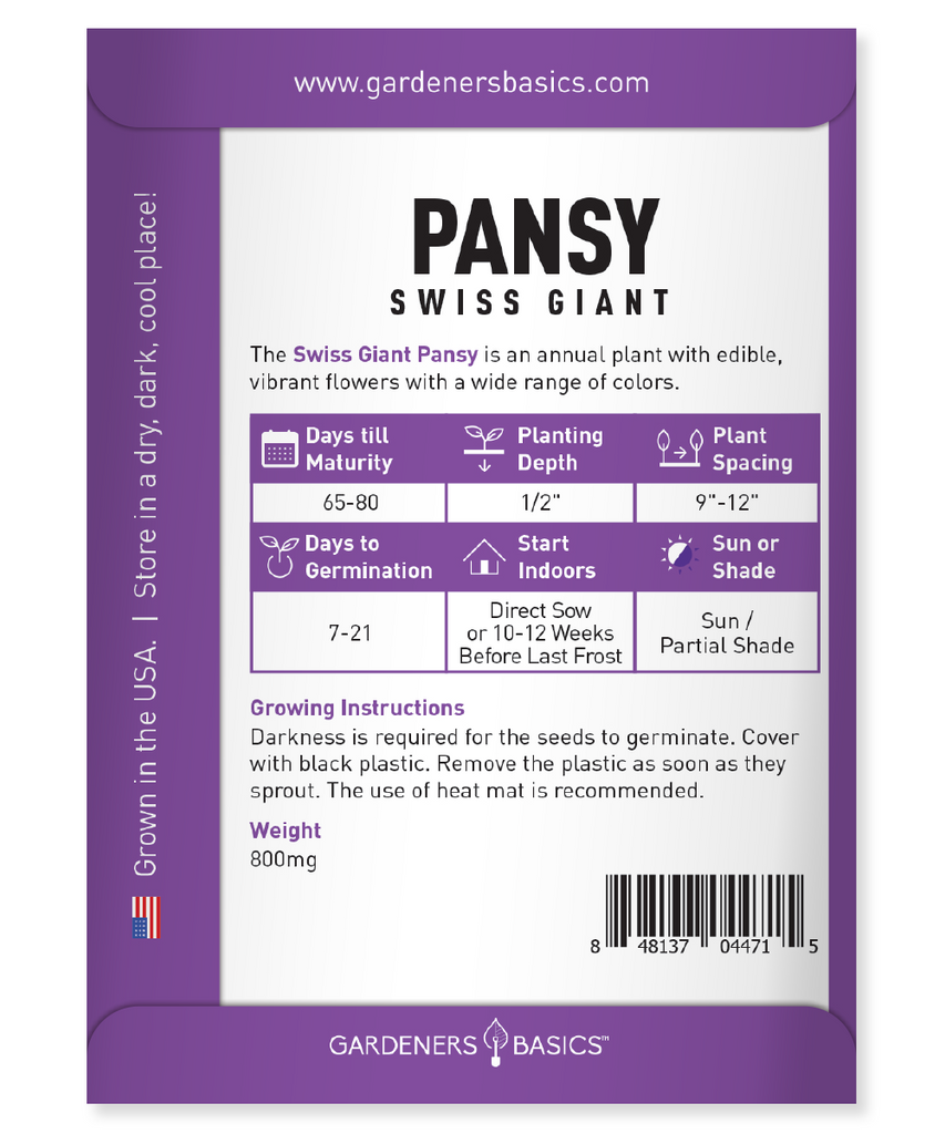 Get Creative with Pansy Swiss Giants Mix - Edible and Beautiful