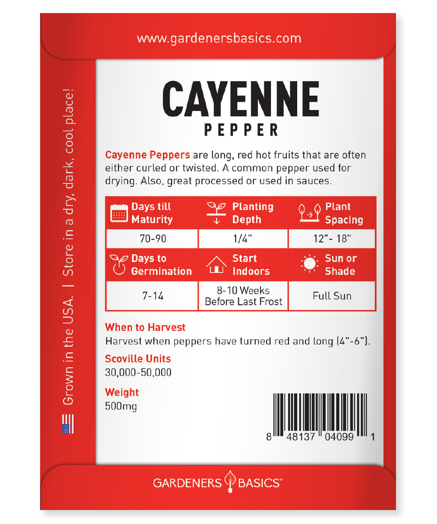 Cayenne Pepper Seeds For Planting Non-GMO Seeds For Home Garden