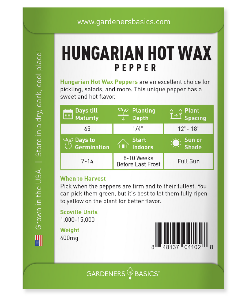 Hungarian Hot Wax Pepper Seeds For Planting Non-GMO Vegetable Seeds Home Pepper Garden