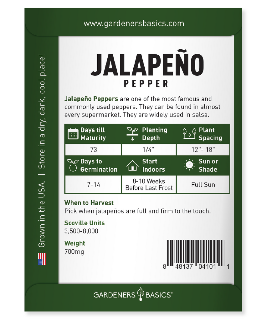 Jalapeno Pepper Seeds For Planting Non-GMO Seeds Home Vegetable Garden