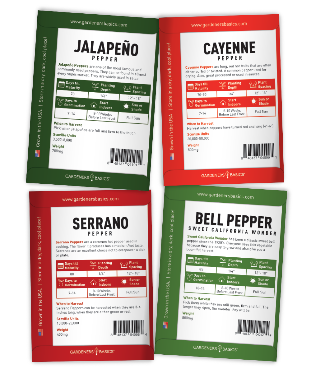 Pepper Seeds Variety Pack Non-GMO Seeds For Home Pepper Garden
